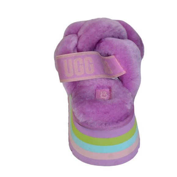 UGG Platform DISCO Slides Pink/Purple/Blue/Green Elastic strap Women's 8 NEW! - Picture 6 of 11